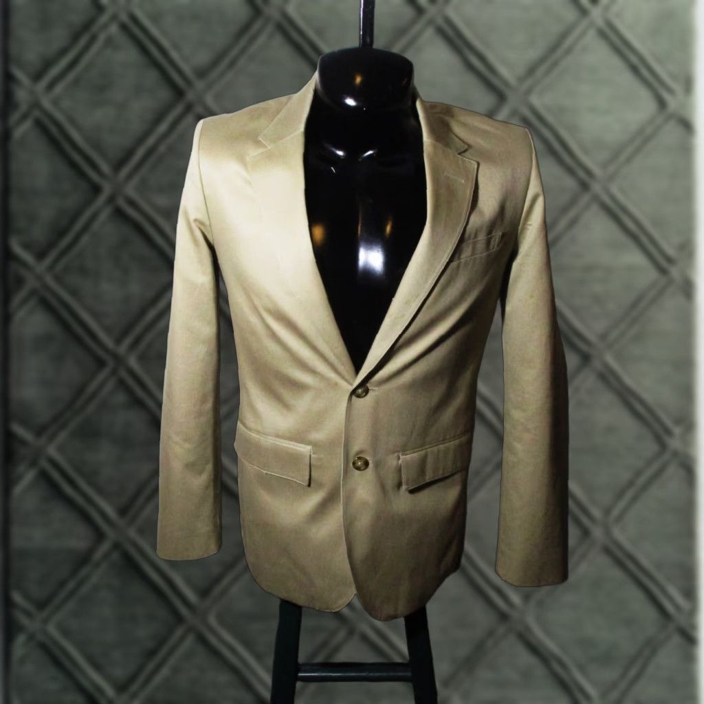 Vintage L.L. Bean Blazer Shirt Men's Khaki Tan 100% Cotton NWOT Size 36 Vintage No Size 36R - 1 Thumbnail