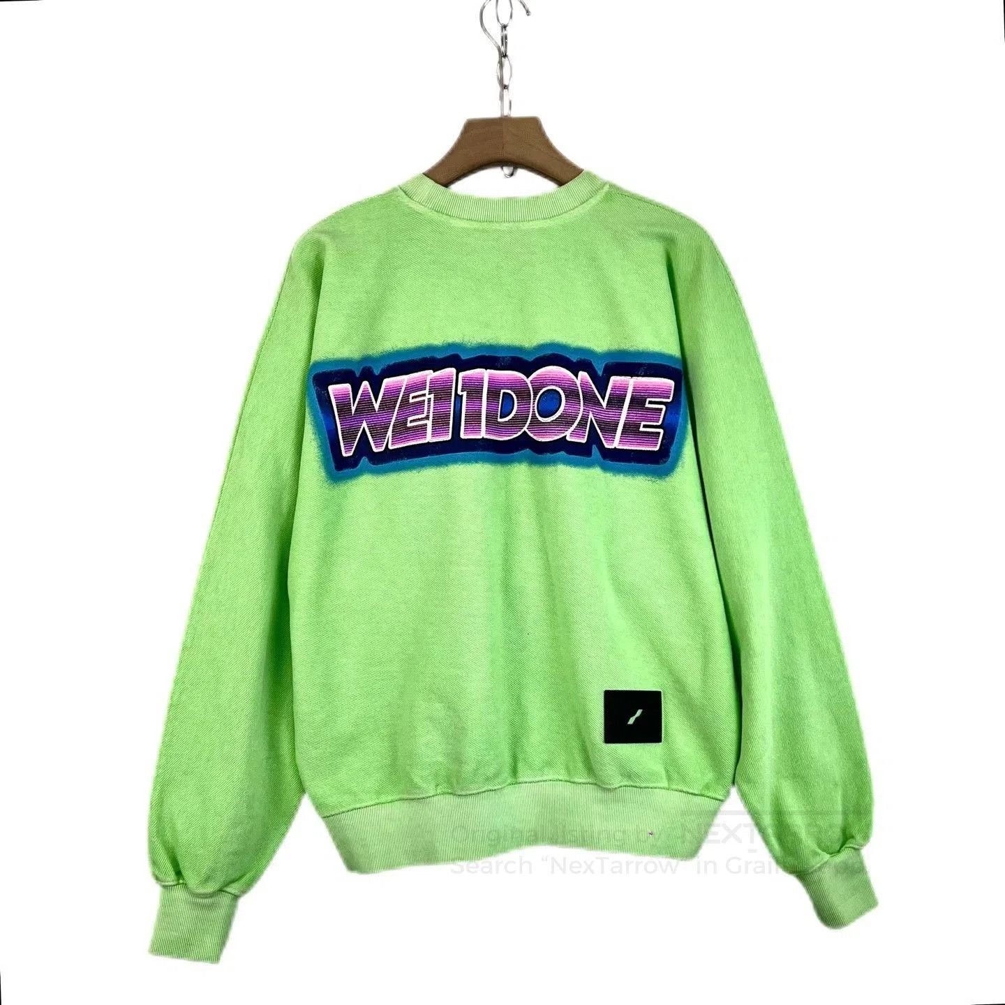 WE11DONE WE11DONE Green Gradient Neon Logo Sweatshirt. Size S / US 4 / IT 40 - 3 Thumbnail