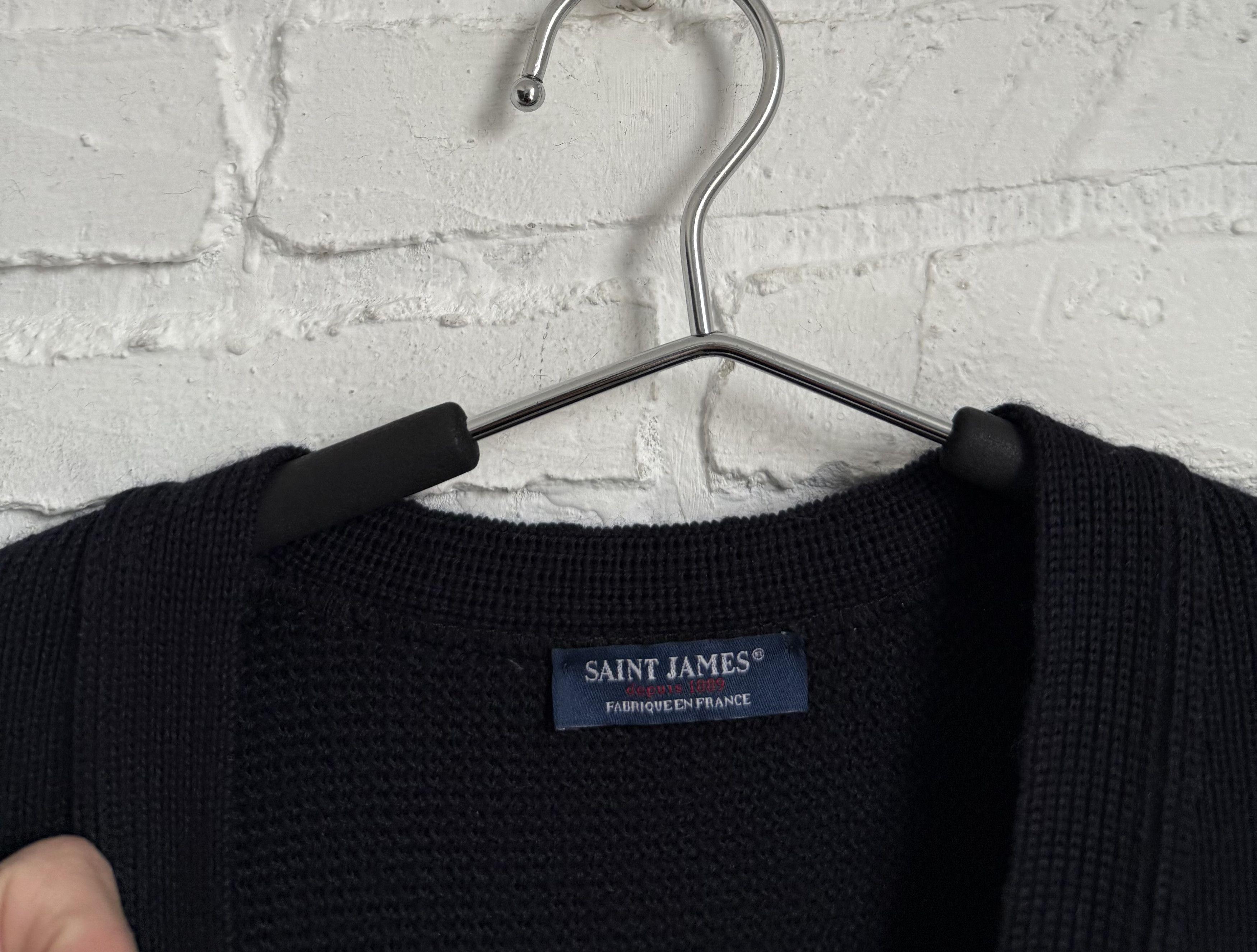 Saint James Saint James Wool Navy Heavy Knit Cardigan made in France Size US XL / EU 56 / 4 - 2 Thumbnail