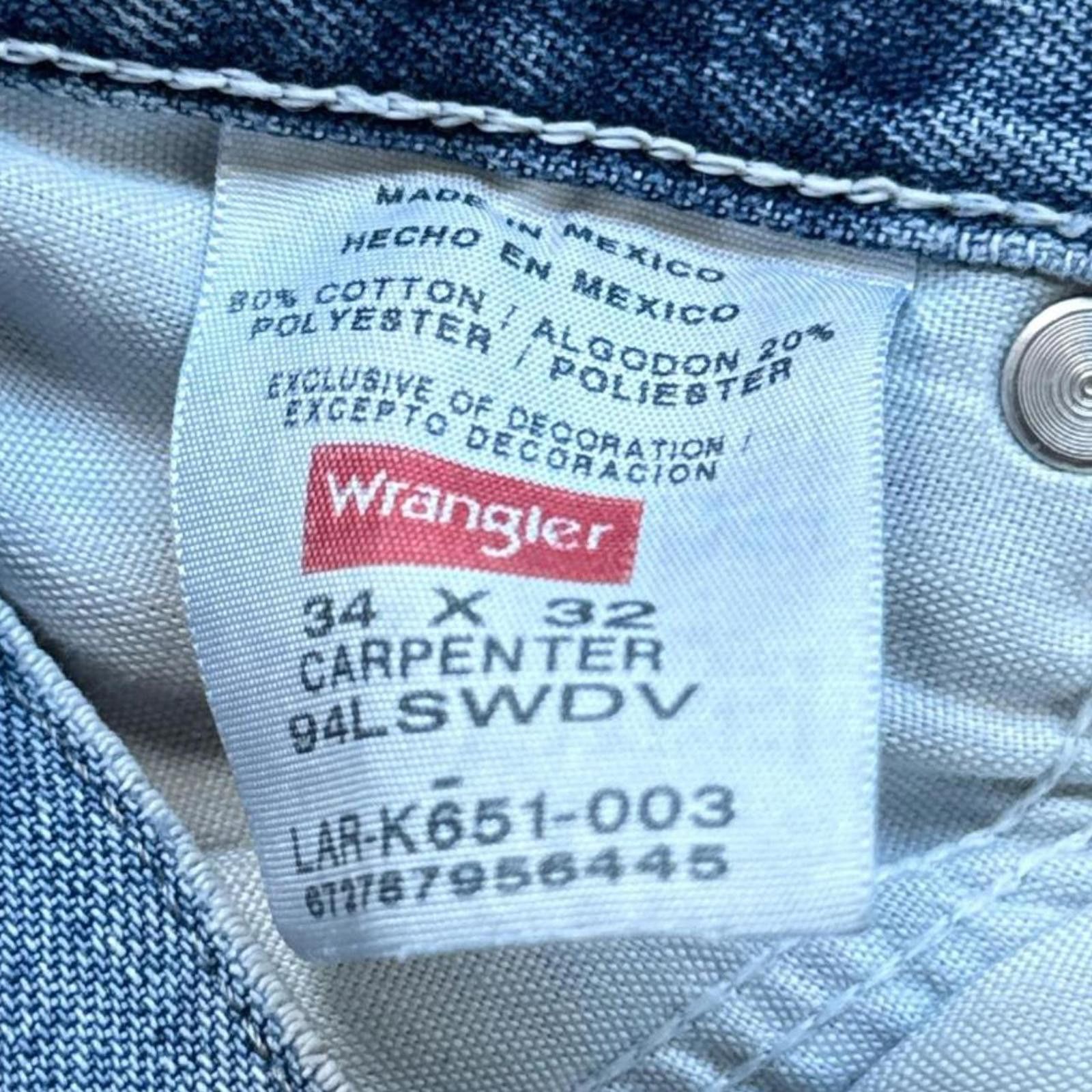 Wrangler Faded Wrangler Vintage Y2k Carpenter Jeans Distressed Size US 34 / EU 50 - 6 Thumbnail