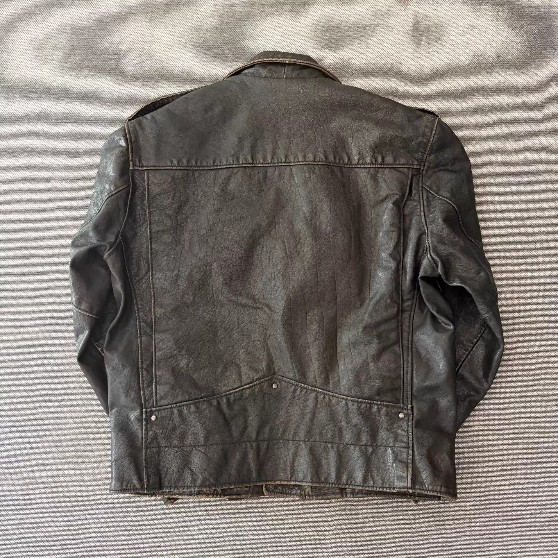 Levi's Levi's Lvc 1950s Distressed Black Leather Biker Jacket Size US M / EU 48-50 / 2 - 2 Thumbnail