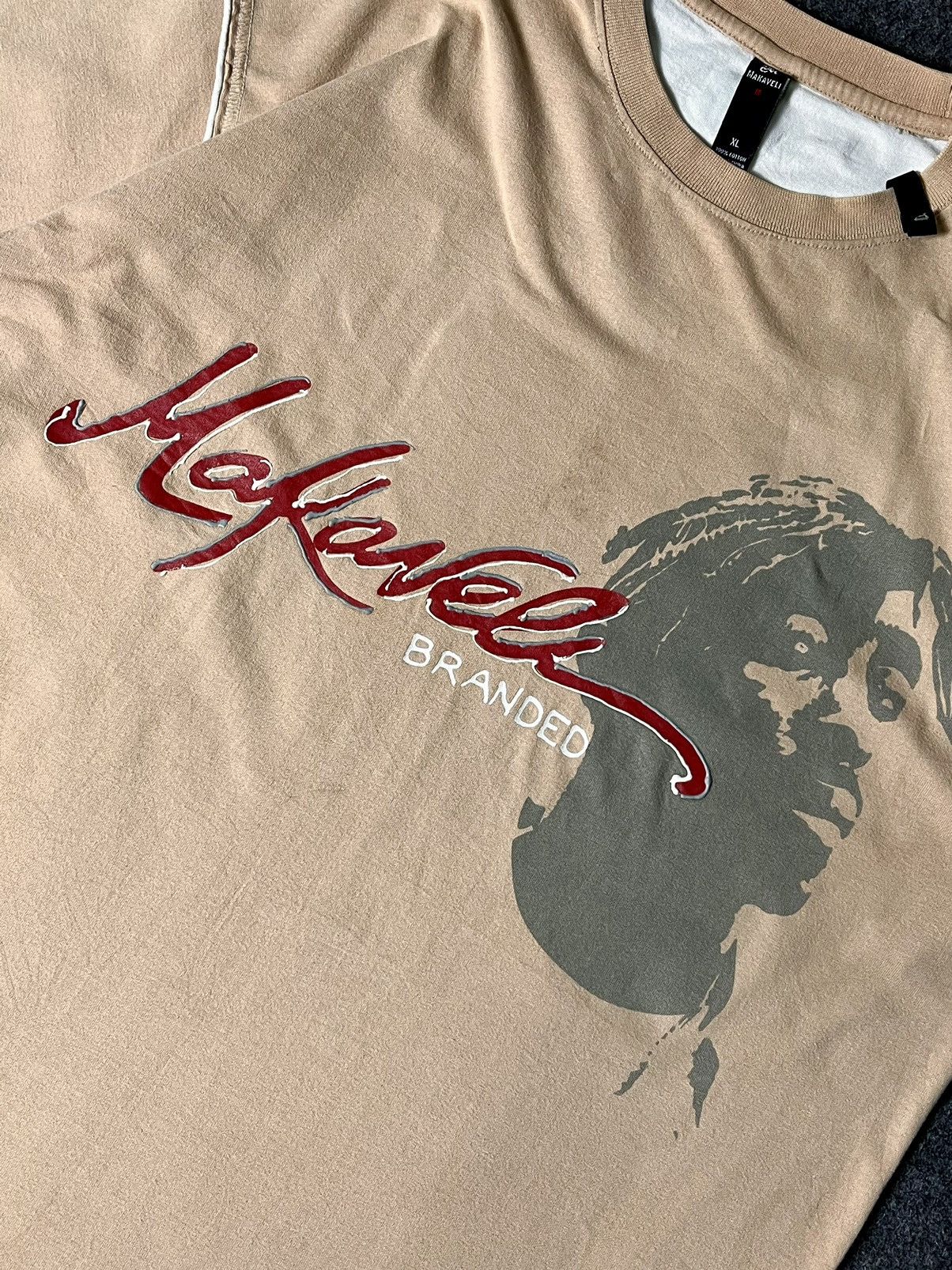 Makaveli × Vintage Y2K HIPHOP T SHIRT MAKAVELI BRANDED BY 2PAC SHAKUR KARL KANI Size US XL / EU 56 / 4 - 3 Thumbnail