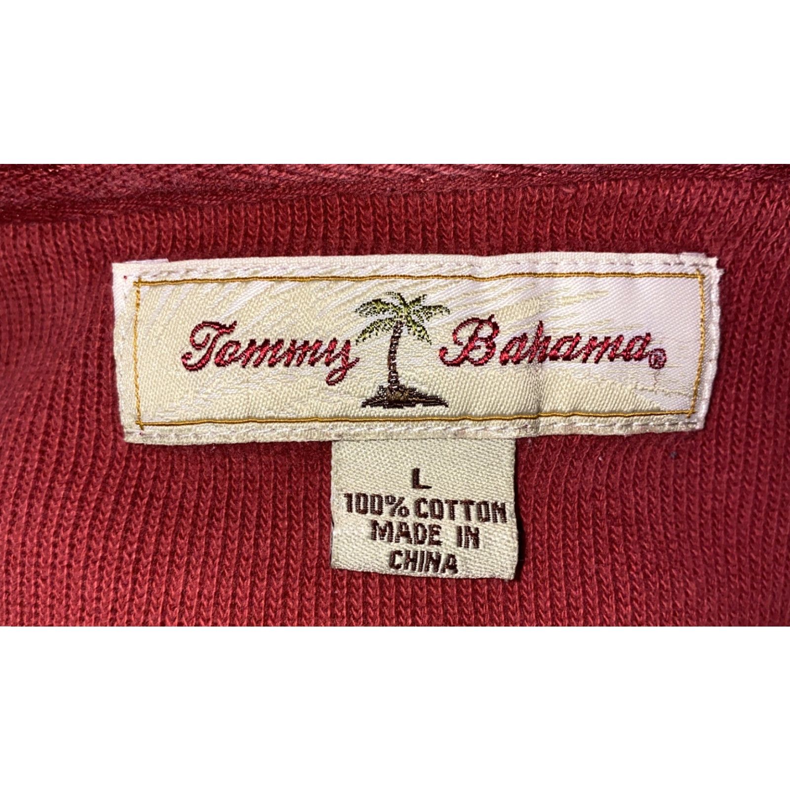 Tommy Bahama Tommy Bahama Mens Red 1/2 Zip Pullover Sweater Size L Size US L / EU 52-54 / 3 - 6 Thumbnail