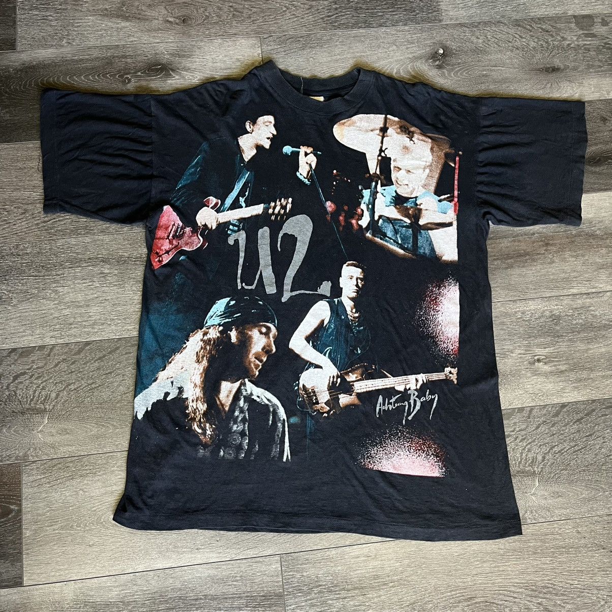 Band Tees × Vintage Vintage 90s U2 Achtung Baby Zoo Tour All Over Print Band Tee Size US XL / EU 56 / 4 - 1 Thumbnail