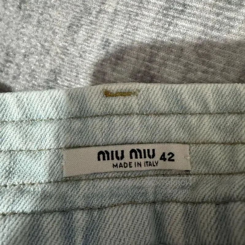 Miu Miu Miu Miu Light Blue Cotton Midi Skirt . Size 23" - 3 Thumbnail