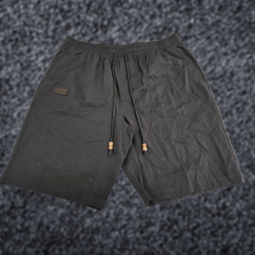 Vintage COOFANDY Mens Brown Casual Beach Shorts Drawstring Pockets Linen L #8789 Size US 33 - 1 Thumbnail