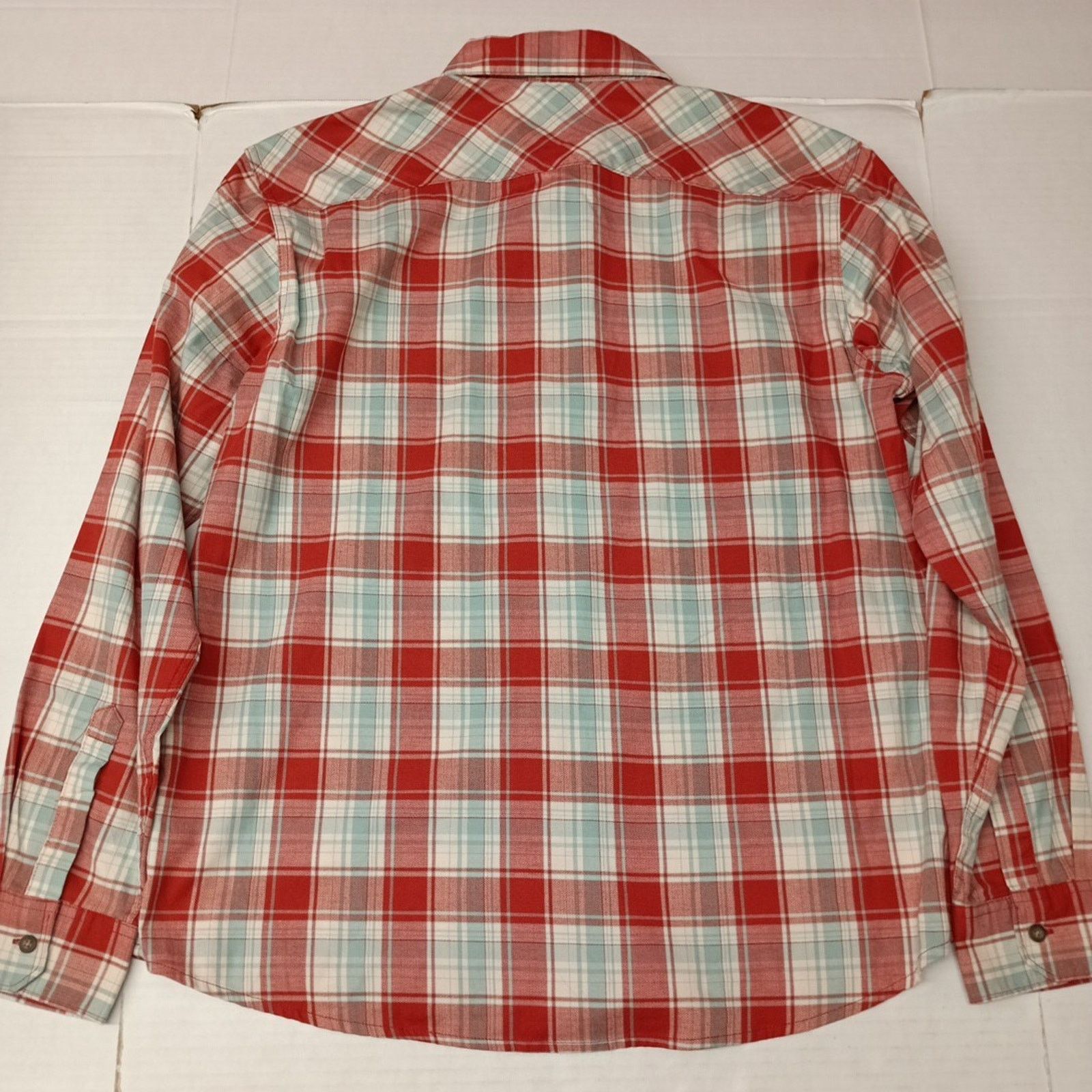Wrangler Wrangler Cowboy Wash Shirt Men's Size L Red Sky Blue Plaid Size US L / EU 52-54 / 3 - 8 Thumbnail