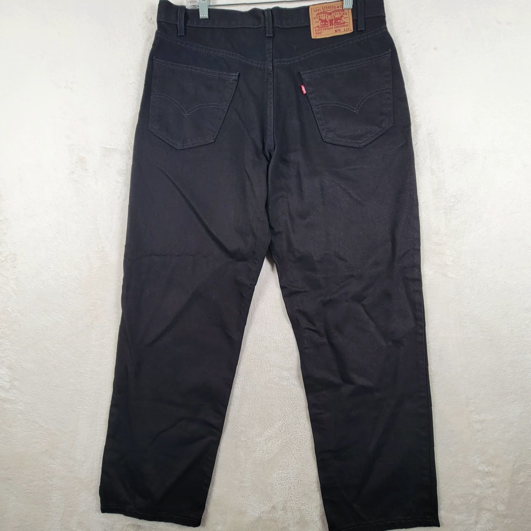 Levi's VINTAGE Levis 550 Jeans Mens 36X29 Black Denim Relaxed Fit Grunge Rocker Skater Size US 36 / EU 52 - 3 Thumbnail
