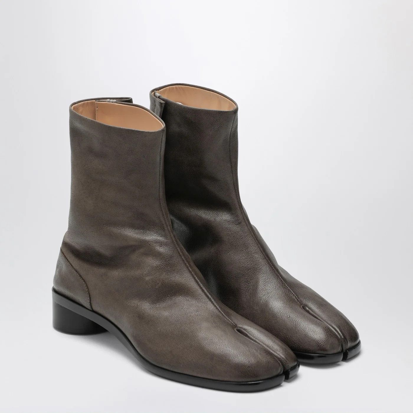 Maison Margiela o1d2blof0526 Tabi Leather Ankle Boots in Brown Size US 11 / EU 44 - 2 Thumbnail