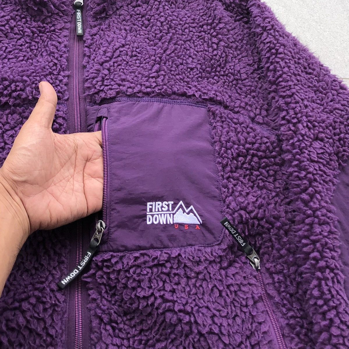 Japanese Brand First Down USA Pile Sherpa Purple Jacket Size US L / EU 52-54 / 3 - 4 Thumbnail