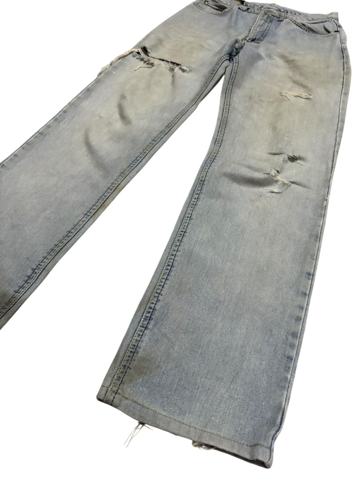 Japanese Brand Vtg Lee Japan Blue Wash Distressed Jeans Size US 26 / EU 42 - 3 Thumbnail