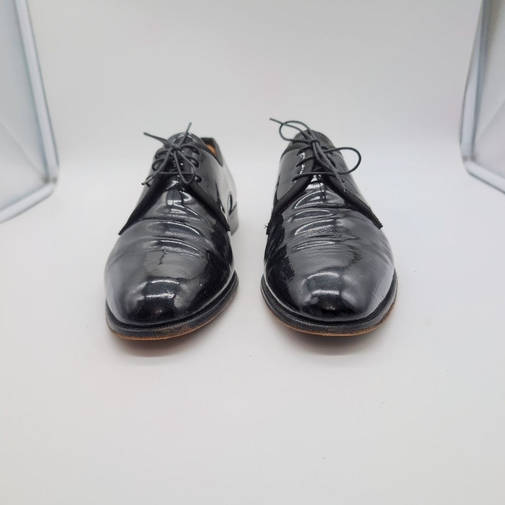 Pronto Uomo Black sz 10.5 Patent Leather Oxford Shoes By Pronto Uomo F Size US 10.5 / EU 43-44 - 4 Thumbnail