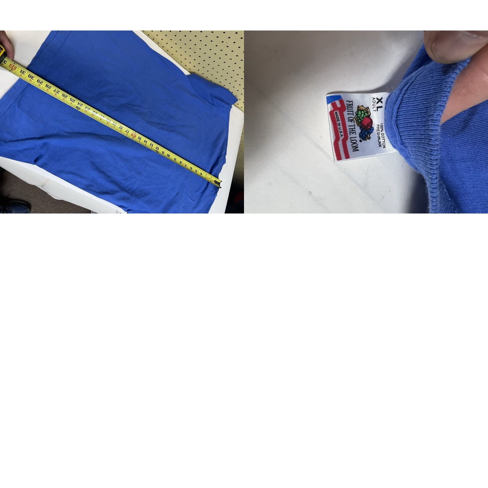 Fruit Of The Loom VINTAGE Fruit of the Loom Stitch T-Shirt XL Men Blue Crew Neck 1992 Regular Cotton Crew Neck Mens XXL? Size US XL / EU 56 / 4 - 8 Thumbnail