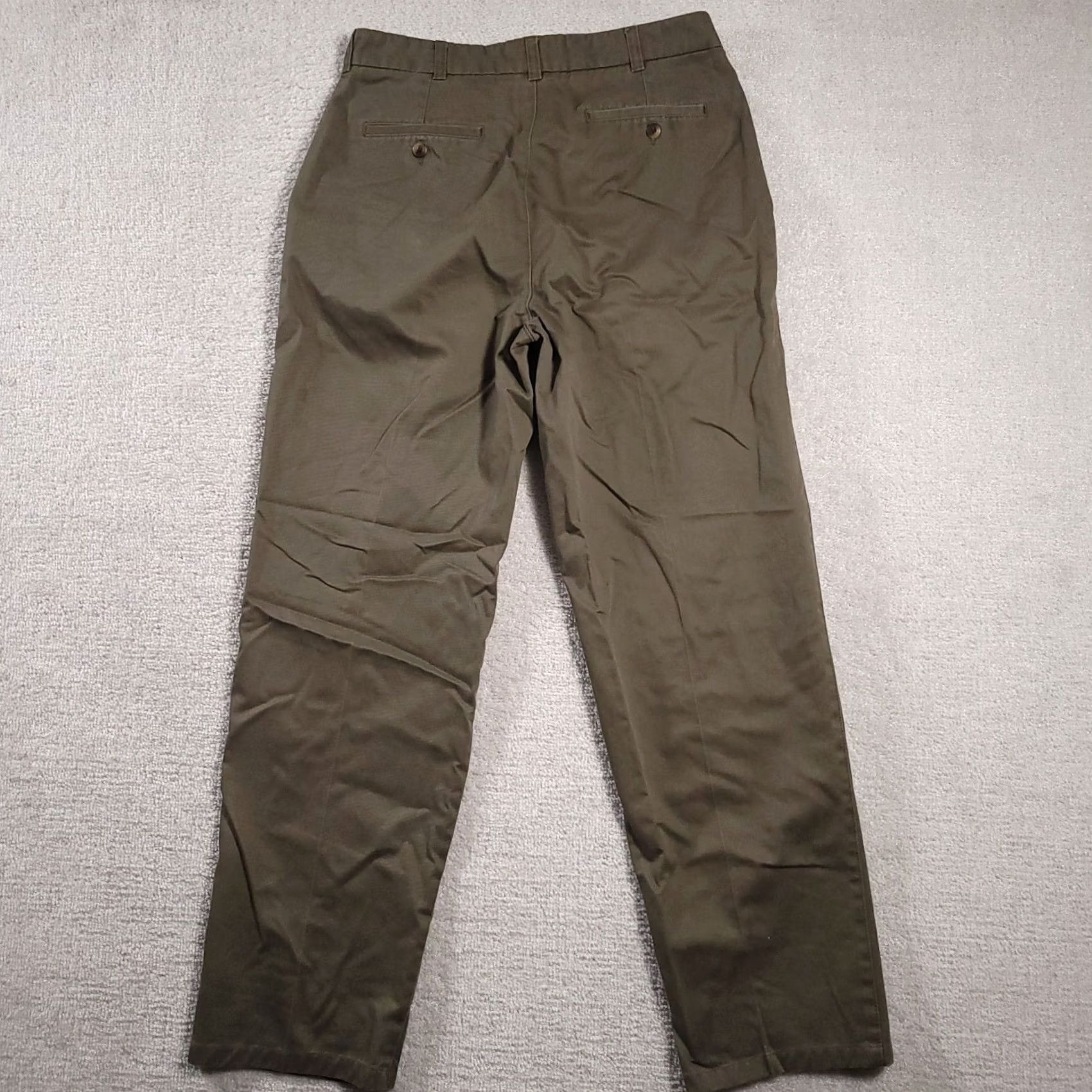 Vintage St John Bay Worry Free Classic Fit Pants Beige Khaki 33x32 Mens Casual Business Travel 30.5in Inseam Tapered Chino Cotton Twill Regular Slim/Fit? Size US 33 - 7 Thumbnail