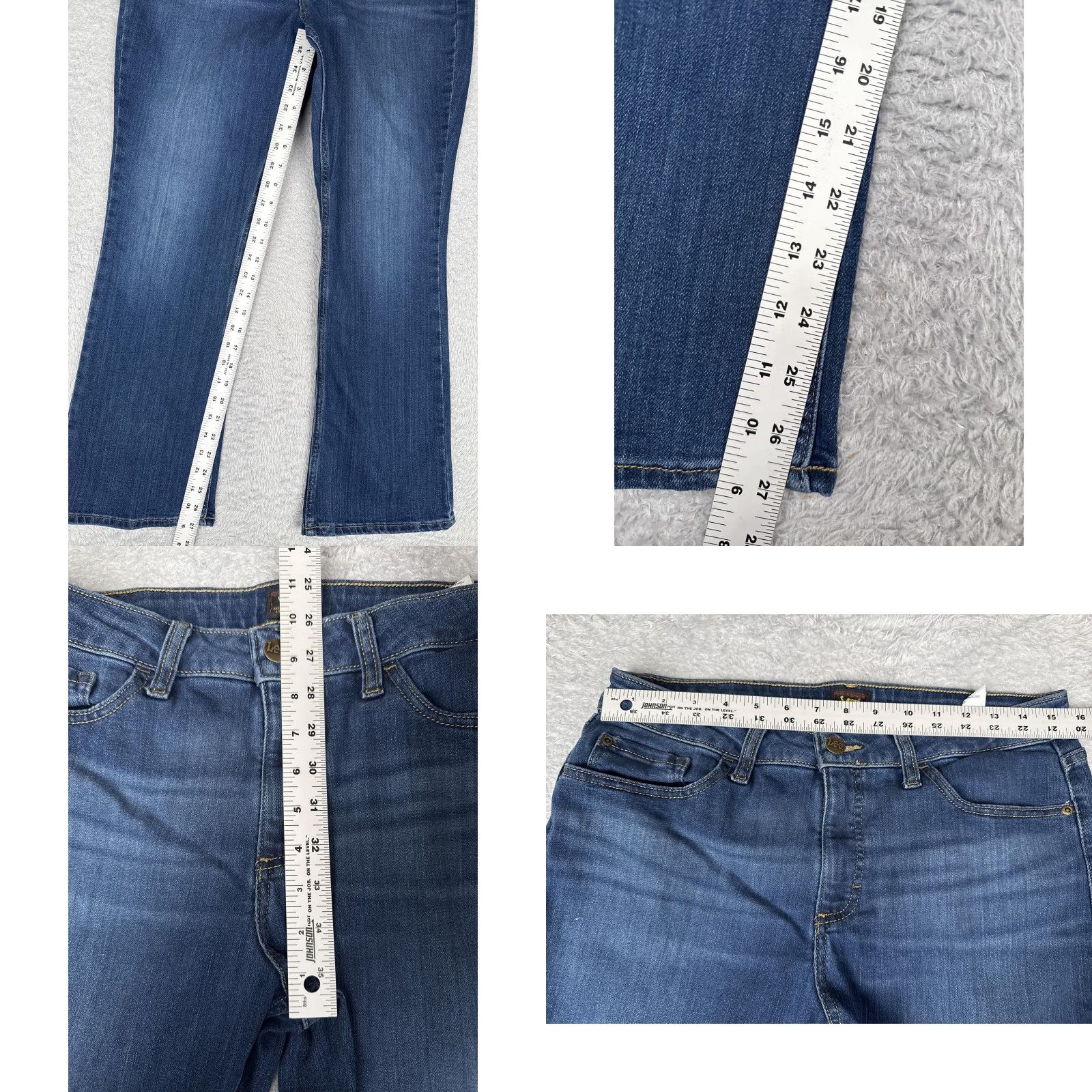 Lee Lee Jeans Womens Bootcut Jeans 12 Blue Mid Rise Stretch Denim 5-Pocket Solid Medium Wash Casual Fit Mens? Size 34" / US 12 / IT 48 - 8 Thumbnail
