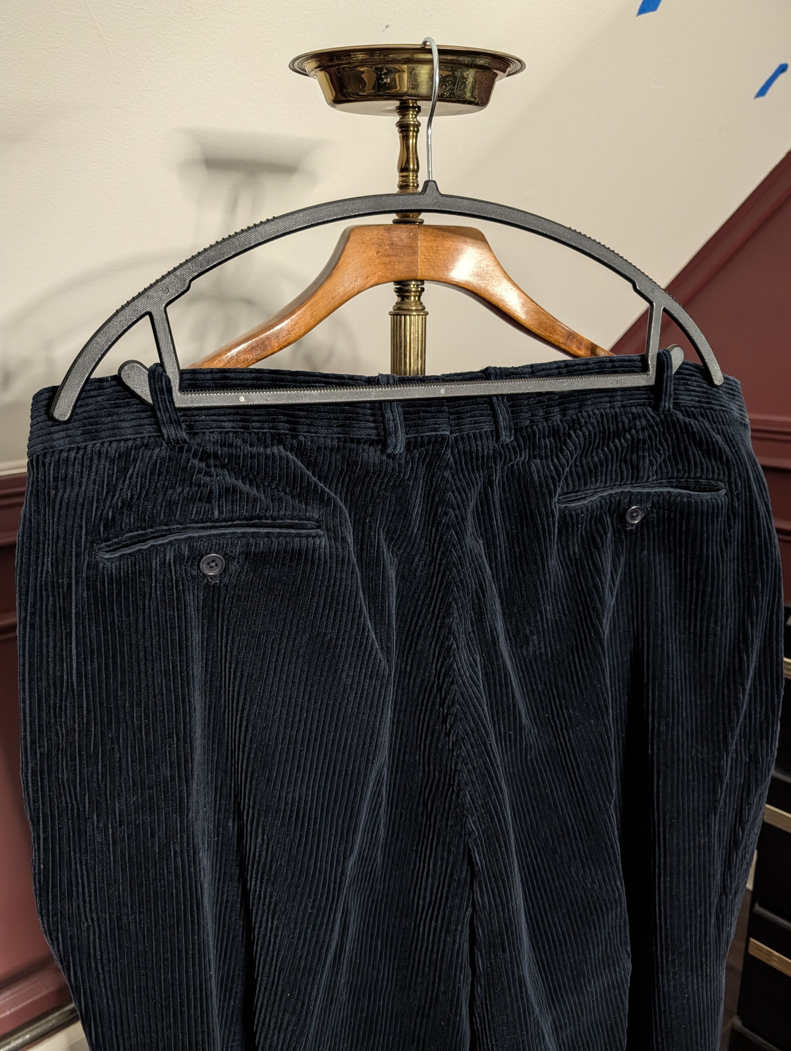 J. Peterman Black corduroy Duca Visconti Di Modrone Italian cotton pants Size US 40 / EU 56 - 5 Thumbnail