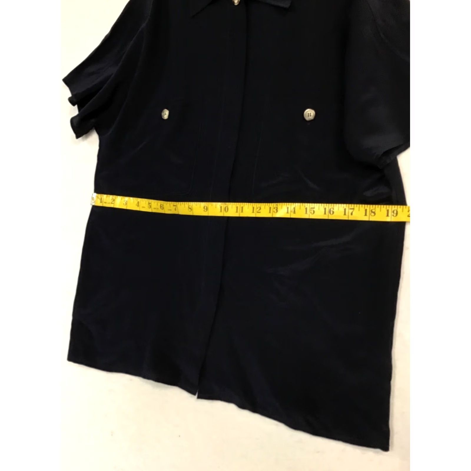 Jones New York Jones New York Womens Silk Button-Up Blouse Navy Size 6 Short Sleeve Size M / US 6-8 / IT 42-44 - 6 Thumbnail