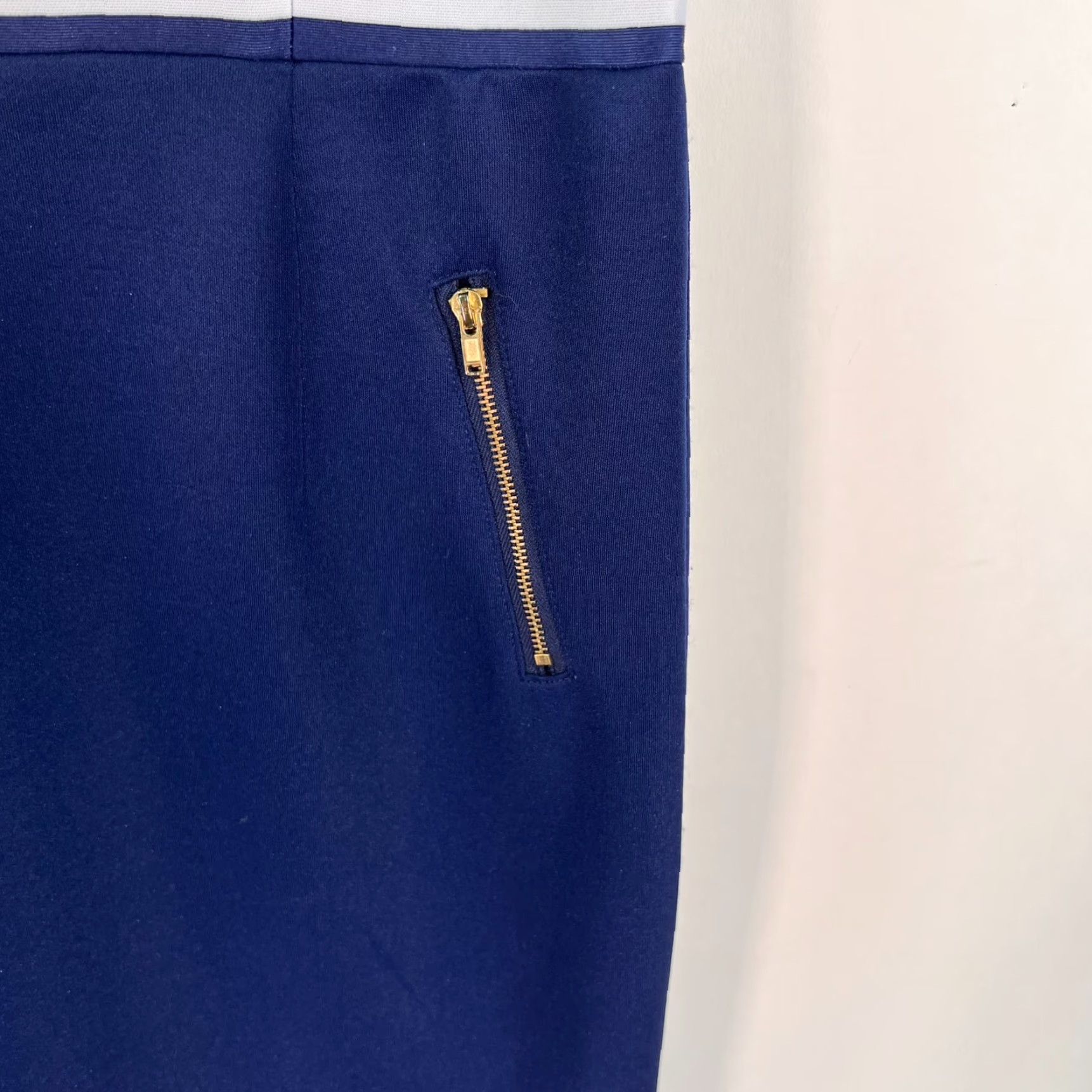 Vintage VINTAGE AA Studio Knit Dress Womens Size 10P Blue White Striped Pockets Size L / US 10 / IT 46 - 2 Thumbnail