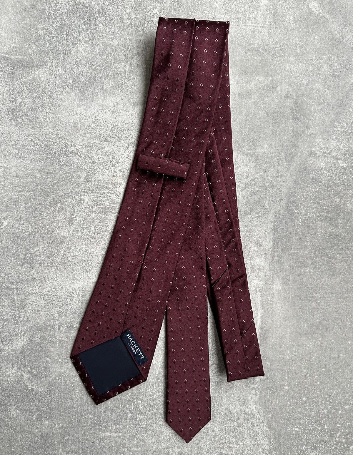 Hackett Hackett London Tie Burgundy 100% Silk Size ONE SIZE - 4 Thumbnail