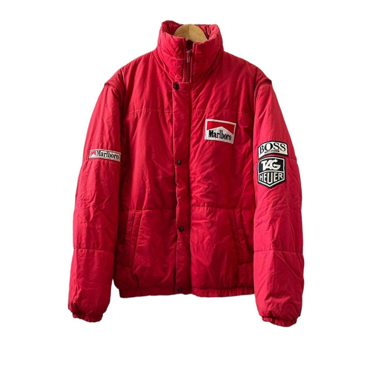 Marlboro Racing Tag Heuer Vintage Marlboro Team Crew Ayrton Senna Puffer Jacket Grailed