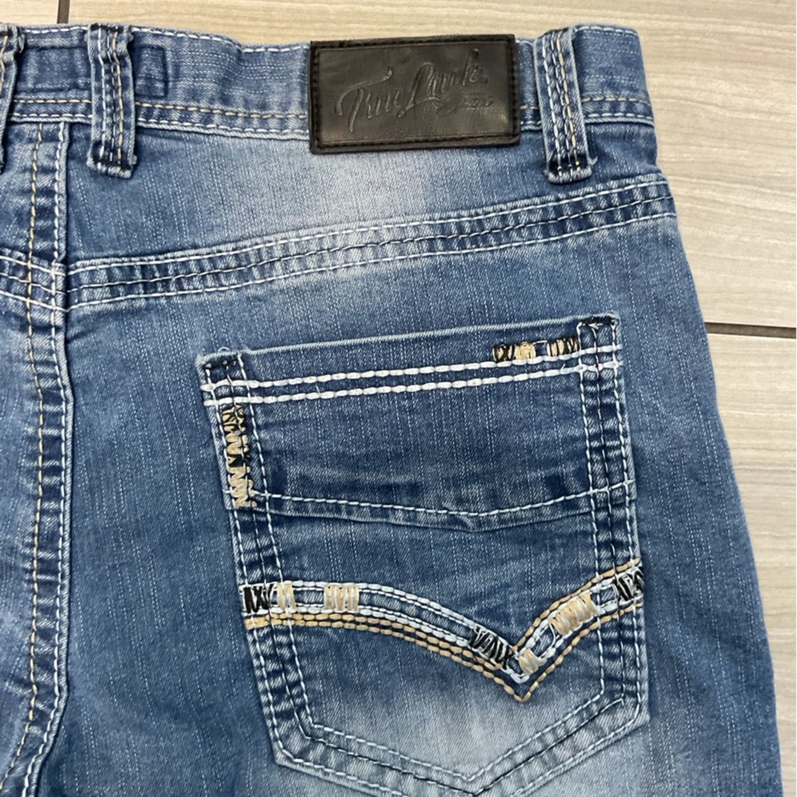 Vintage True Luck Men’s Light Blue Denim Straight Jeans Size US 34 / EU 50 - 8 Thumbnail