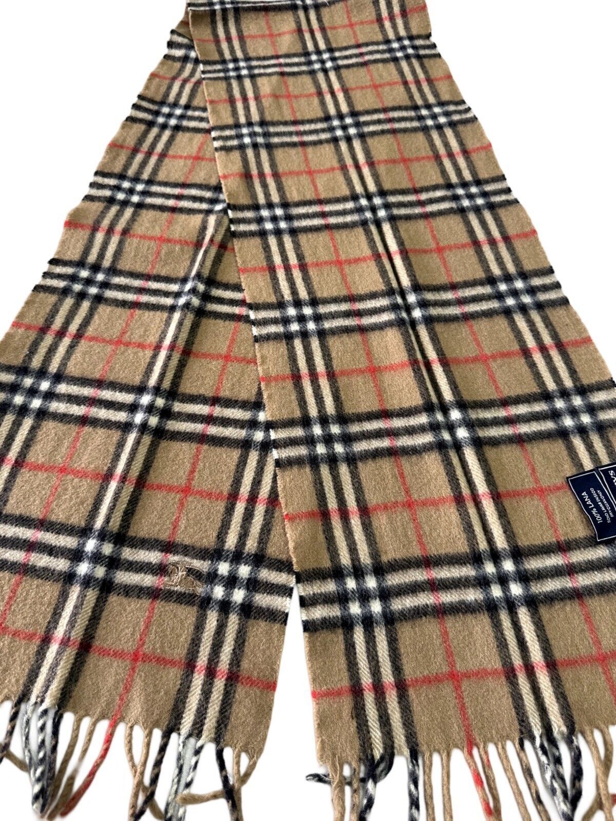 Burberry Burberry Vintage Unisex Scarf Beige 100% LANA Wool Size ONE SIZE - 2 Thumbnail