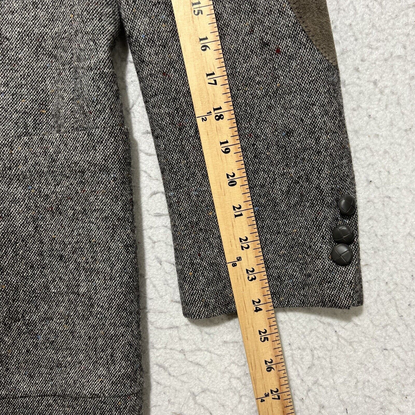 Stafford Options by Stafford Tweed Virgin Wool Sport Coat Elbow Pads Size 42R - 13 Thumbnail