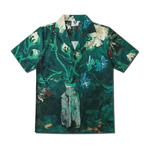 image of Outdoor Function Art Graphics Pattern Vintage Painting Shirt, Men's (Size Large)