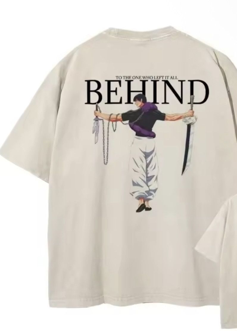 Japanese Brand Retro Gothic Anime Jujutsu Beige Washed Short Sleeve T-Shirt Size US M / EU 48-50 / 2 - 2 Thumbnail