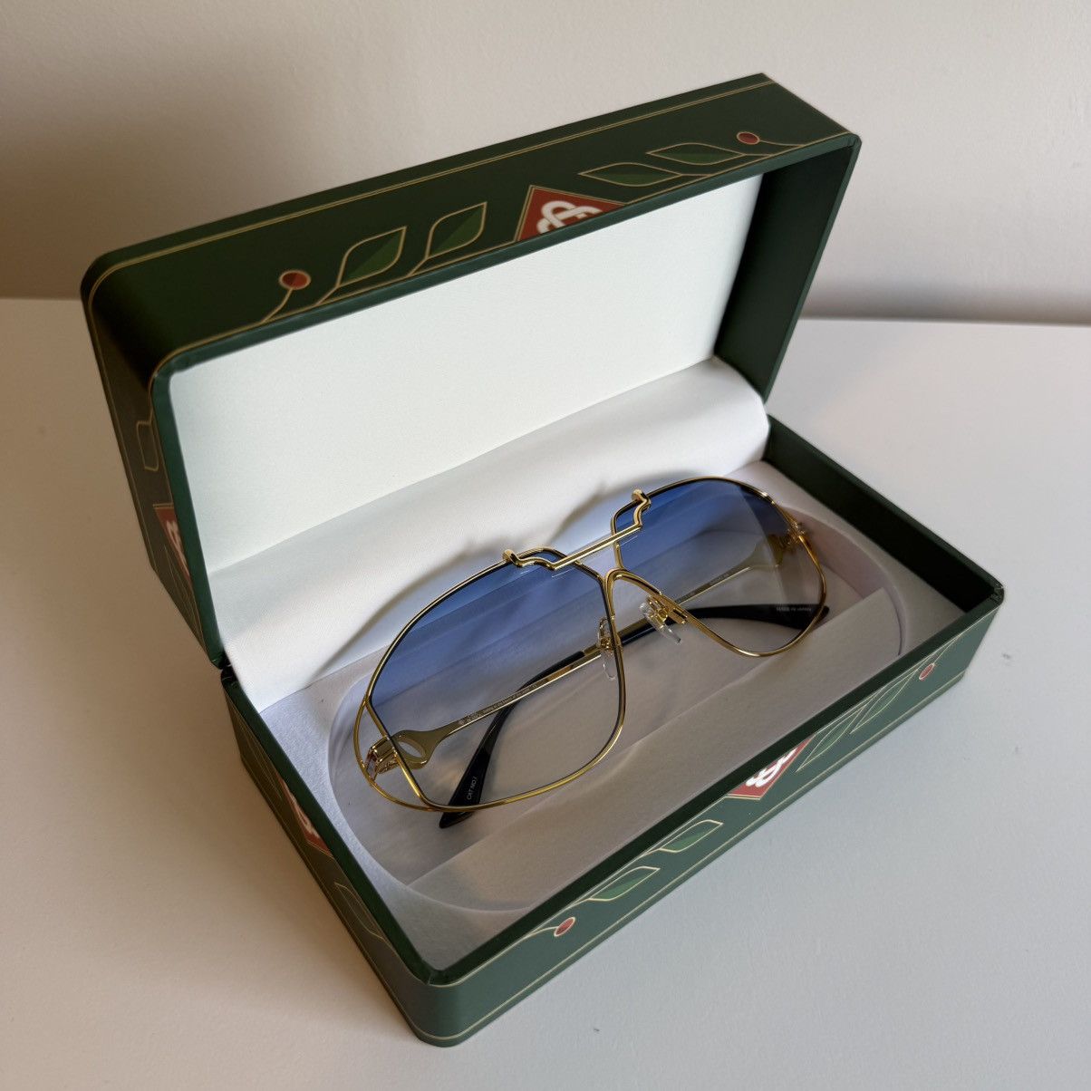 Casablanca Casablanca Stainless Steel Pilot Sunglasses Blue Tint Size ONE SIZE - 1 Thumbnail