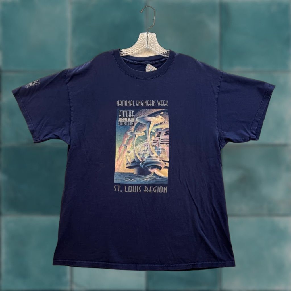 Delta VINTAGE Delta T-Shirt XL Mens Navy Blue Graphic Future City Competition Engineer Shirt Mens XL Navy Blue Graphic Future City Competition Engineer Size US XL / EU 56 / 4 - 1 Thumbnail
