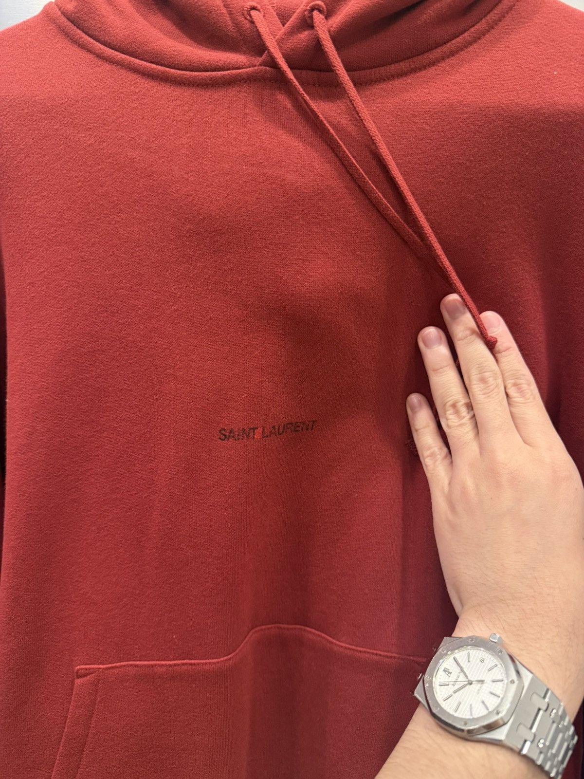 Saint Laurent Paris Saint Laurent Logo Hoodie Red Size US L / EU 52-54 / 3 - 2 Thumbnail