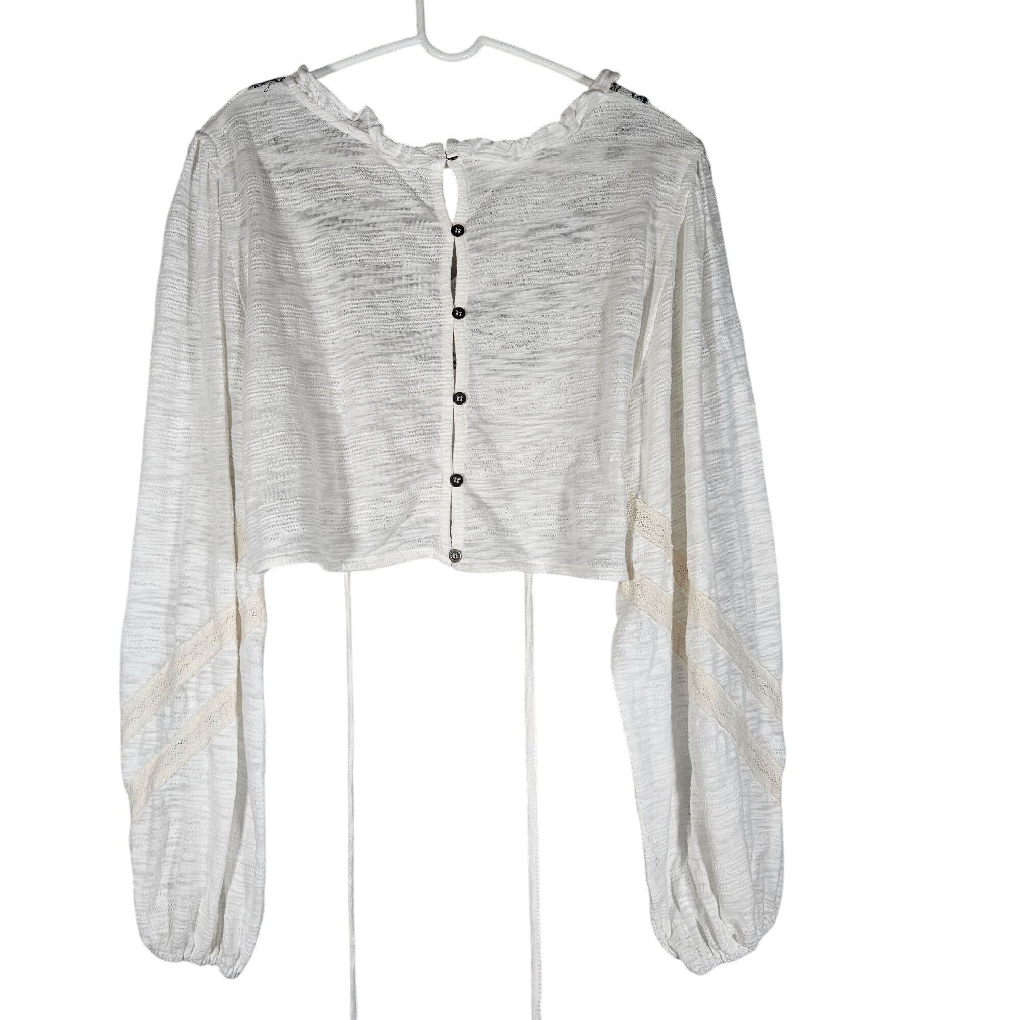 Other Pol White M Peasant Top Boho Embroidered Festival Cottagecor Size M / US 6-8 / IT 42-44 - 4 Thumbnail