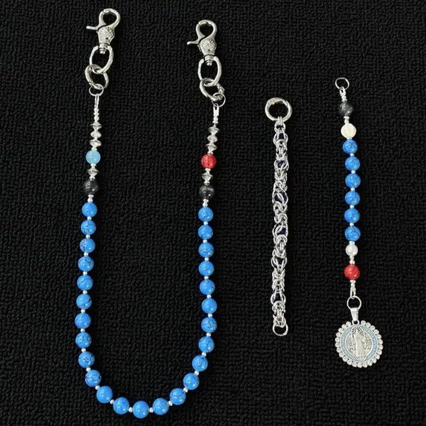 Jewelry Blue Beaded Wallet Chain Size ONE SIZE - 2 Thumbnail