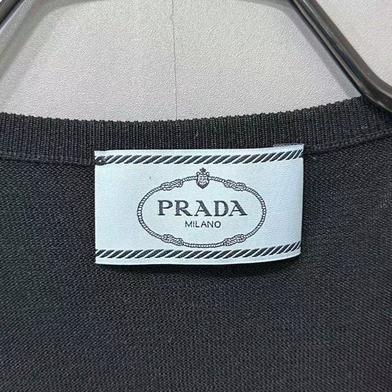 Prada Black Knitted Cardigan by PRADA-2506 Size US L / EU 52-54 / 3 - 4 Thumbnail