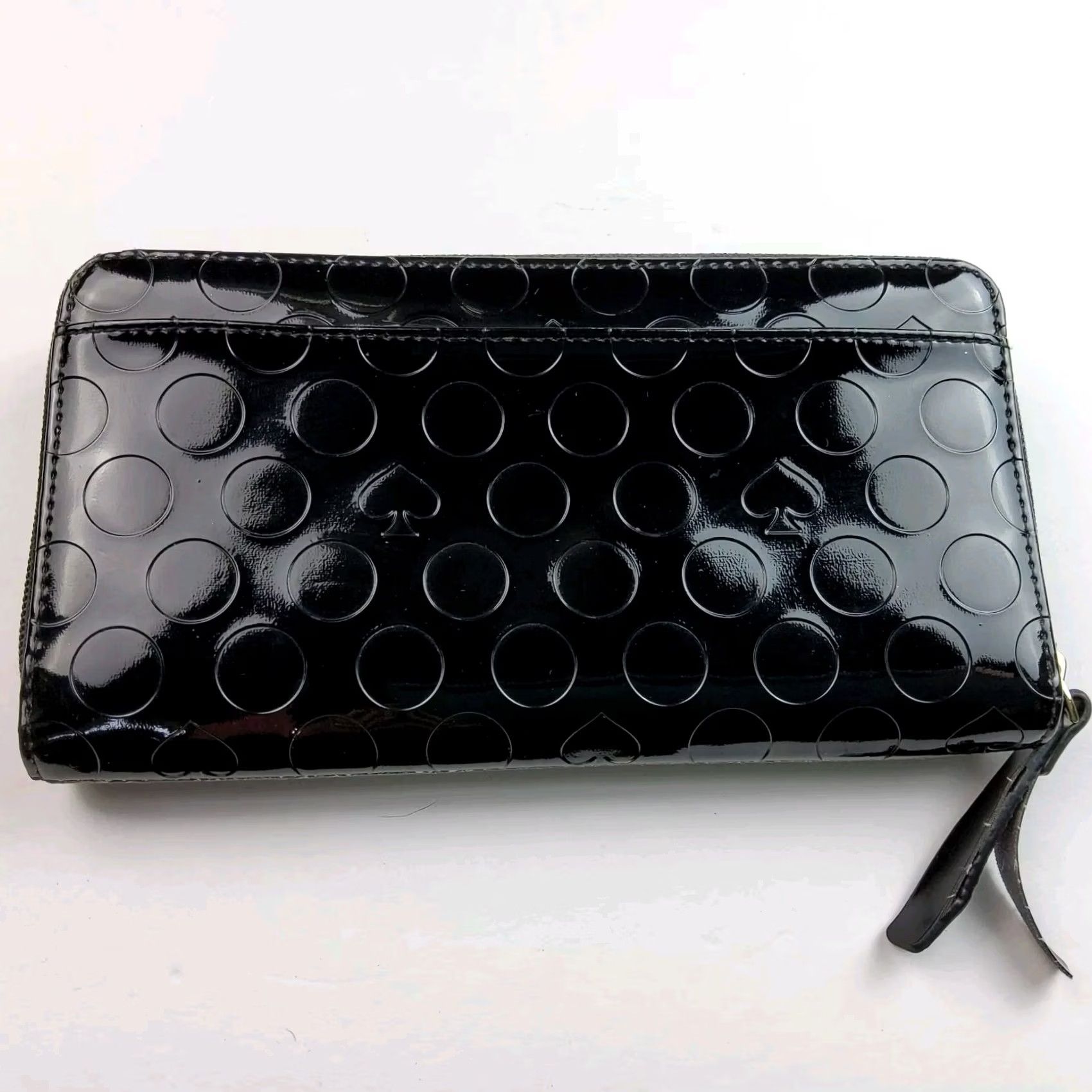 Vintage kate spade new york Wallet Zip-Around Accordion Leather Black Women Womens Zip Around 7.75x4 Gift Size ONE SIZE - 5 Thumbnail