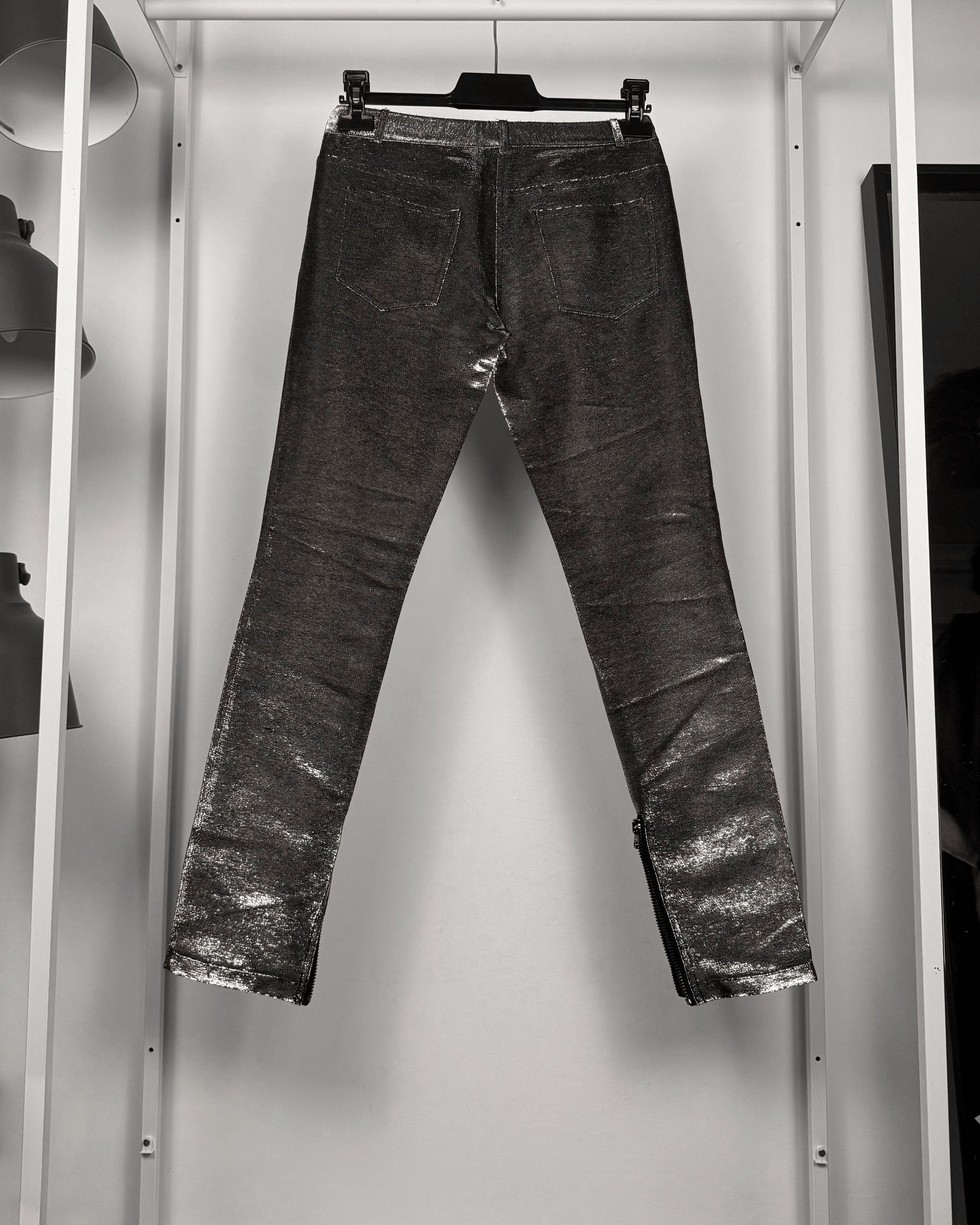 Balmain Balmain Liquid Metal Light Reflective Jeans Size US 27 - 2 Thumbnail