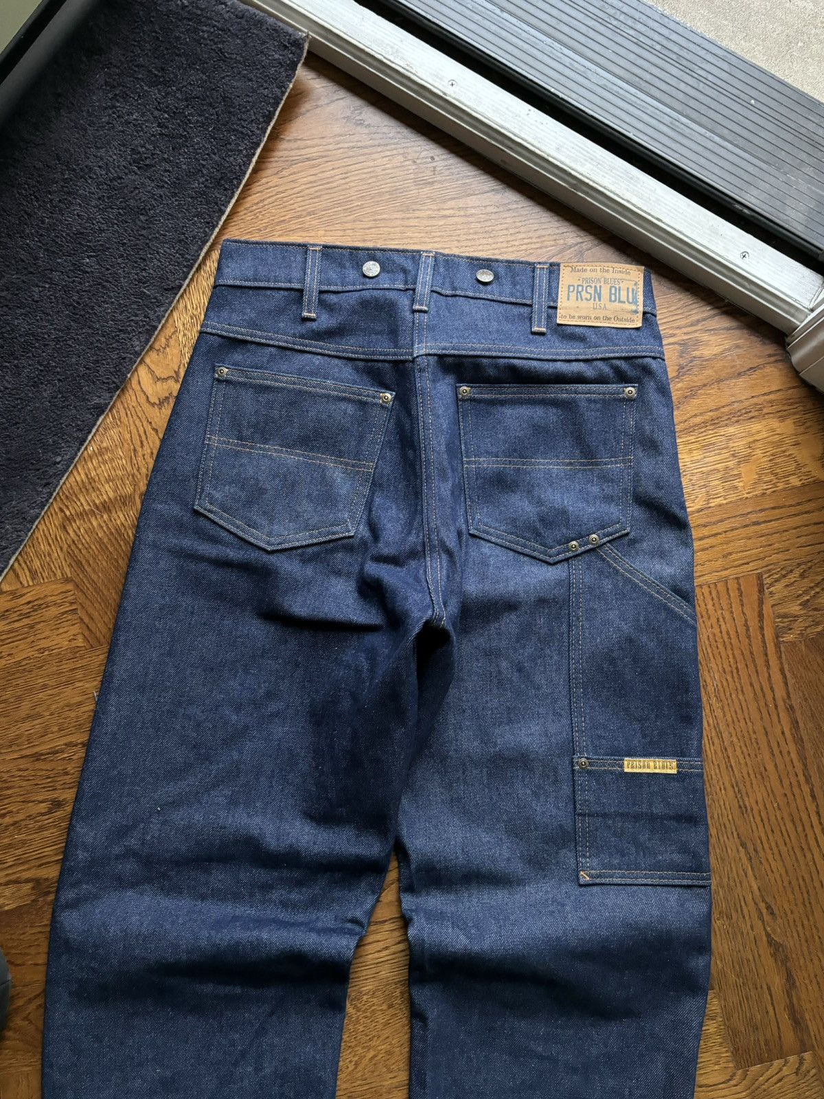 Carhartt × Vintage 1990s PRSN Blue Double Knees Vintage Prison Work Jeans Heavy Size US 32 / EU 48 - 3 Thumbnail