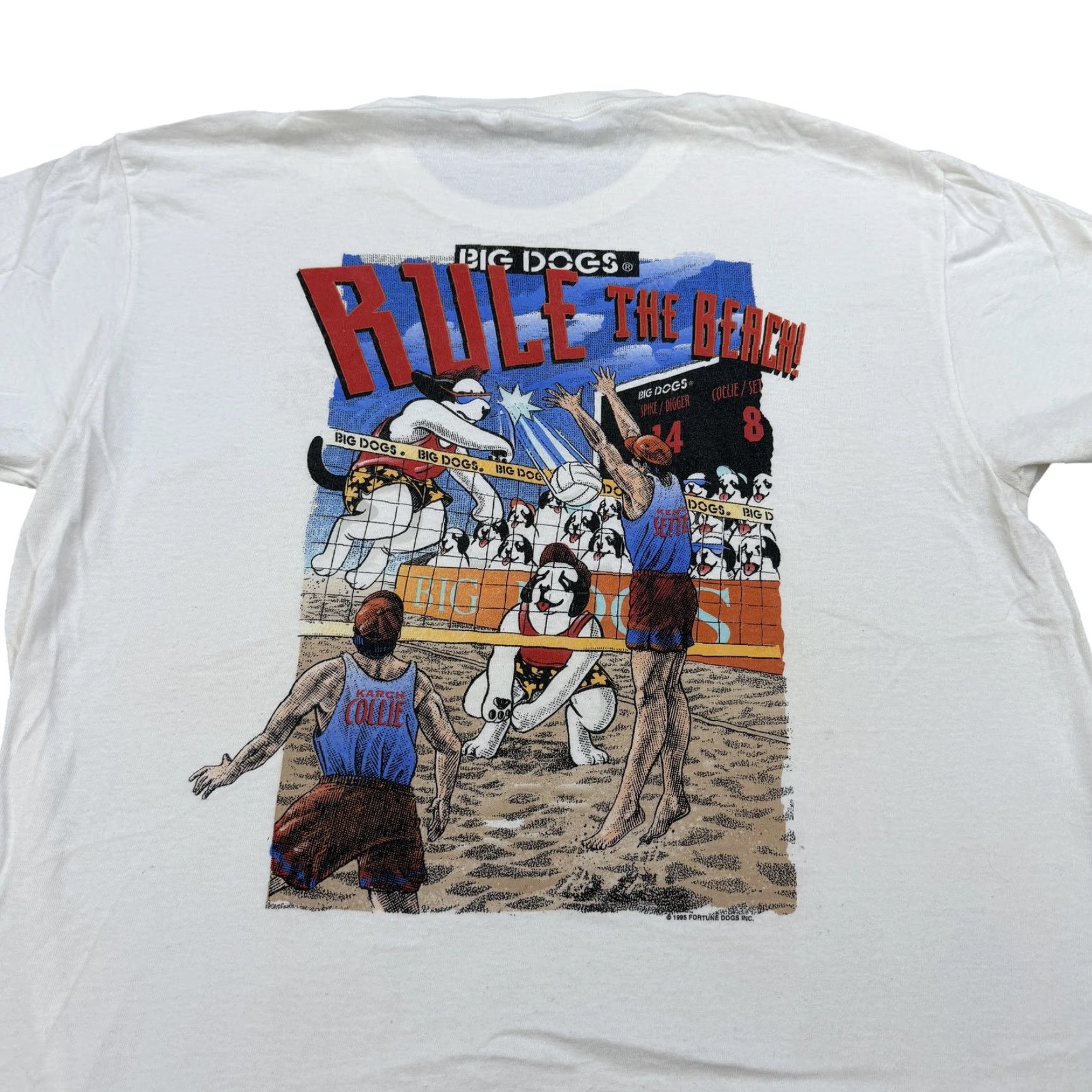 Big Dogs VINTAGE Big Dogs Shirt Mens Large White Beach 90s Volleyball Dog Graphic Print USA Cotton Crew Neck Short Sleeve Men Size US L / EU 52-54 / 3 - 2 Thumbnail