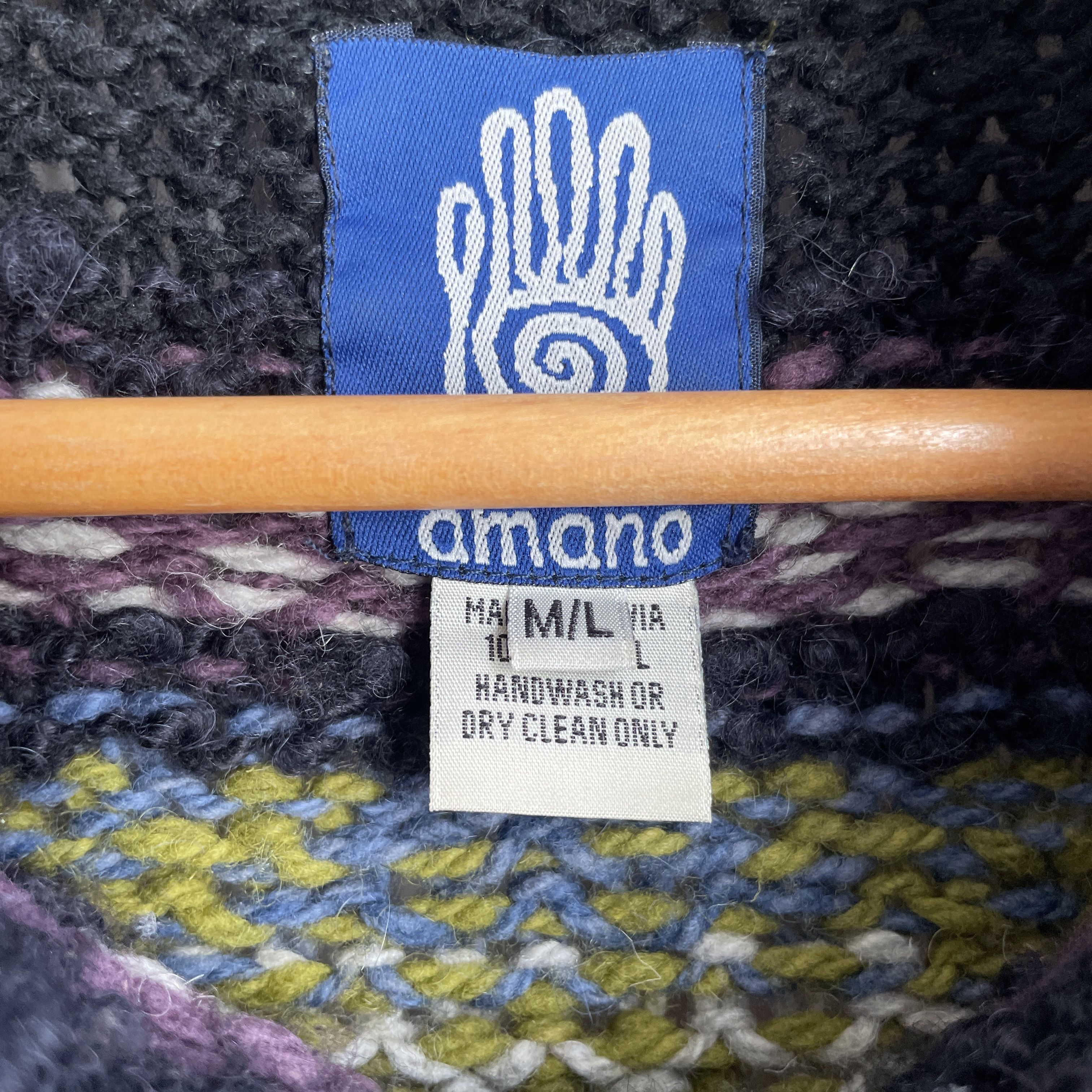 Other Amano Womens Colorful Collared Wool Button Up Cardigan Size M / US 6-8 / IT 42-44 - 7 Thumbnail
