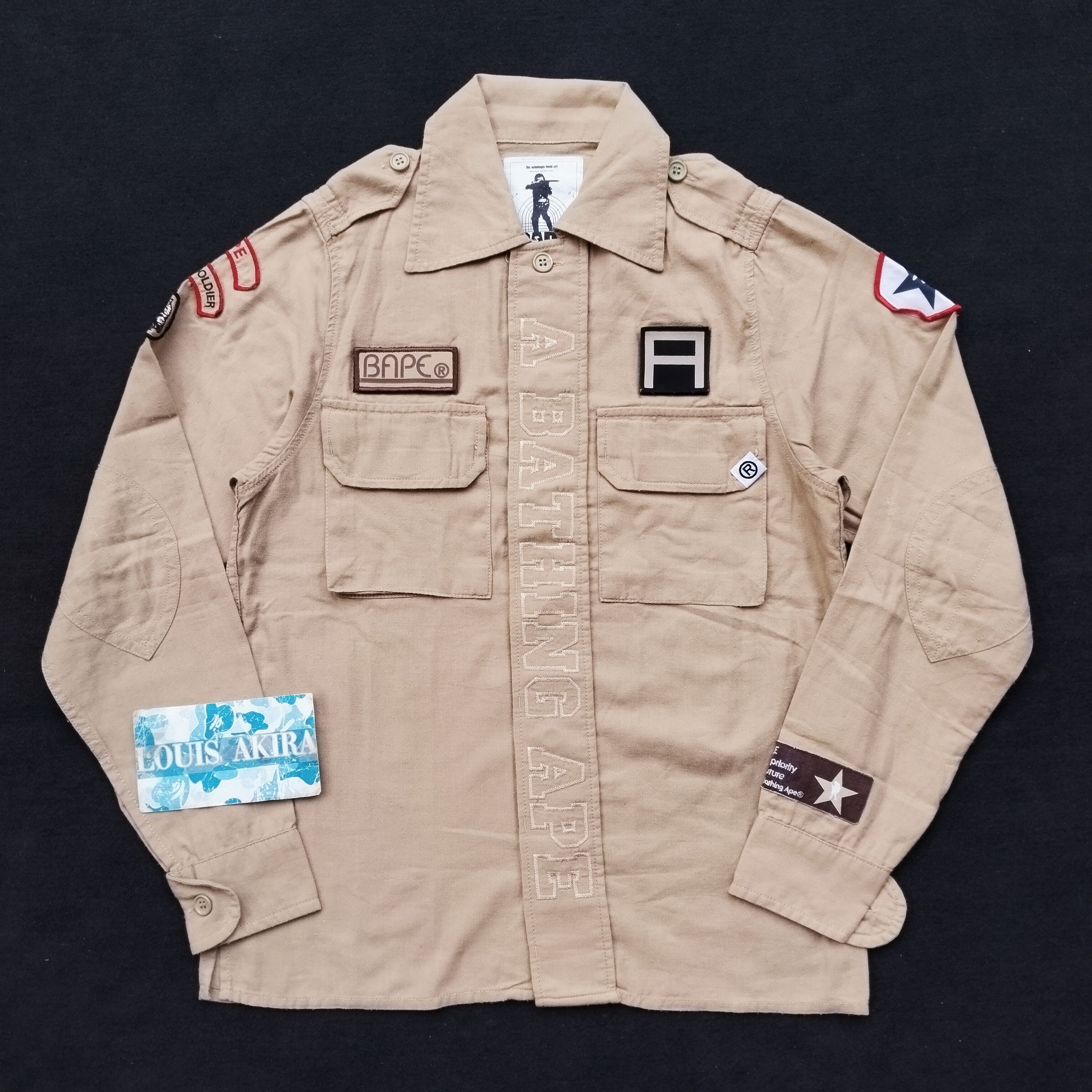 Bape 2000's Exclusive Bape Patch Militery Button Up Size US S / EU 44-46 / 1 - 1 Thumbnail
