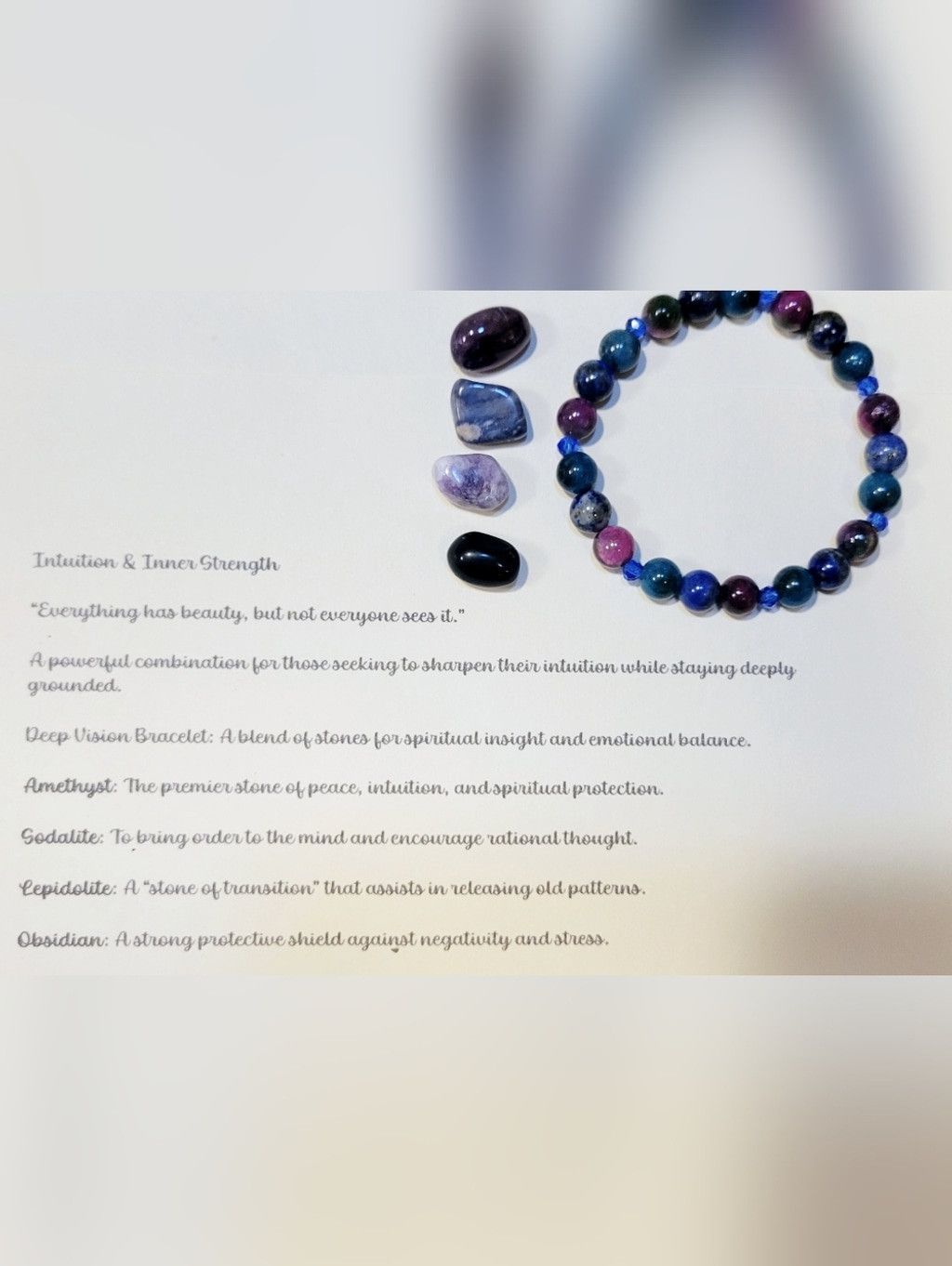 Handmade Gemstone Intent Beaded Bracelet With Tumbled Stones & Card Size ONE SIZE - 1 Thumbnail