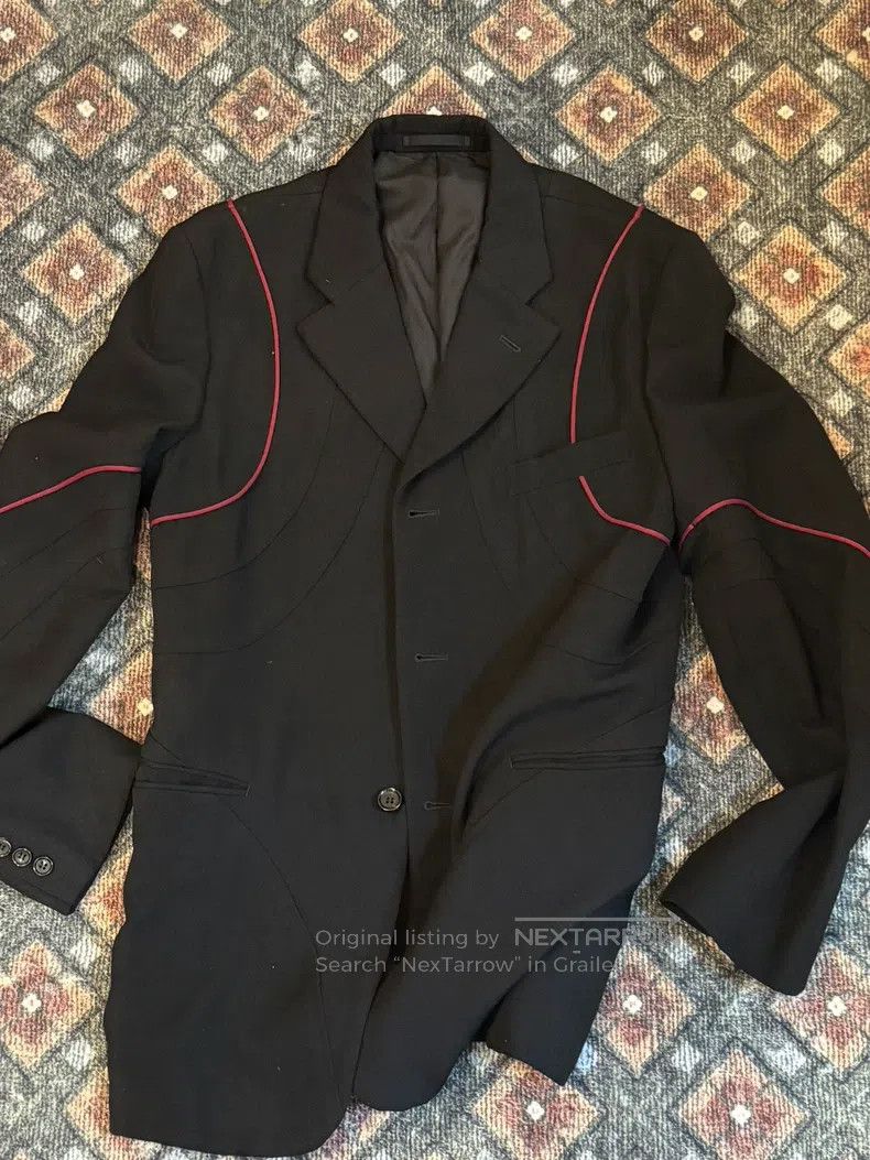 Comme des Garcons Comme Des Garcons Black curve pieced tailored suit jacket Size US M / EU 48-50 / 2 - 3 Thumbnail