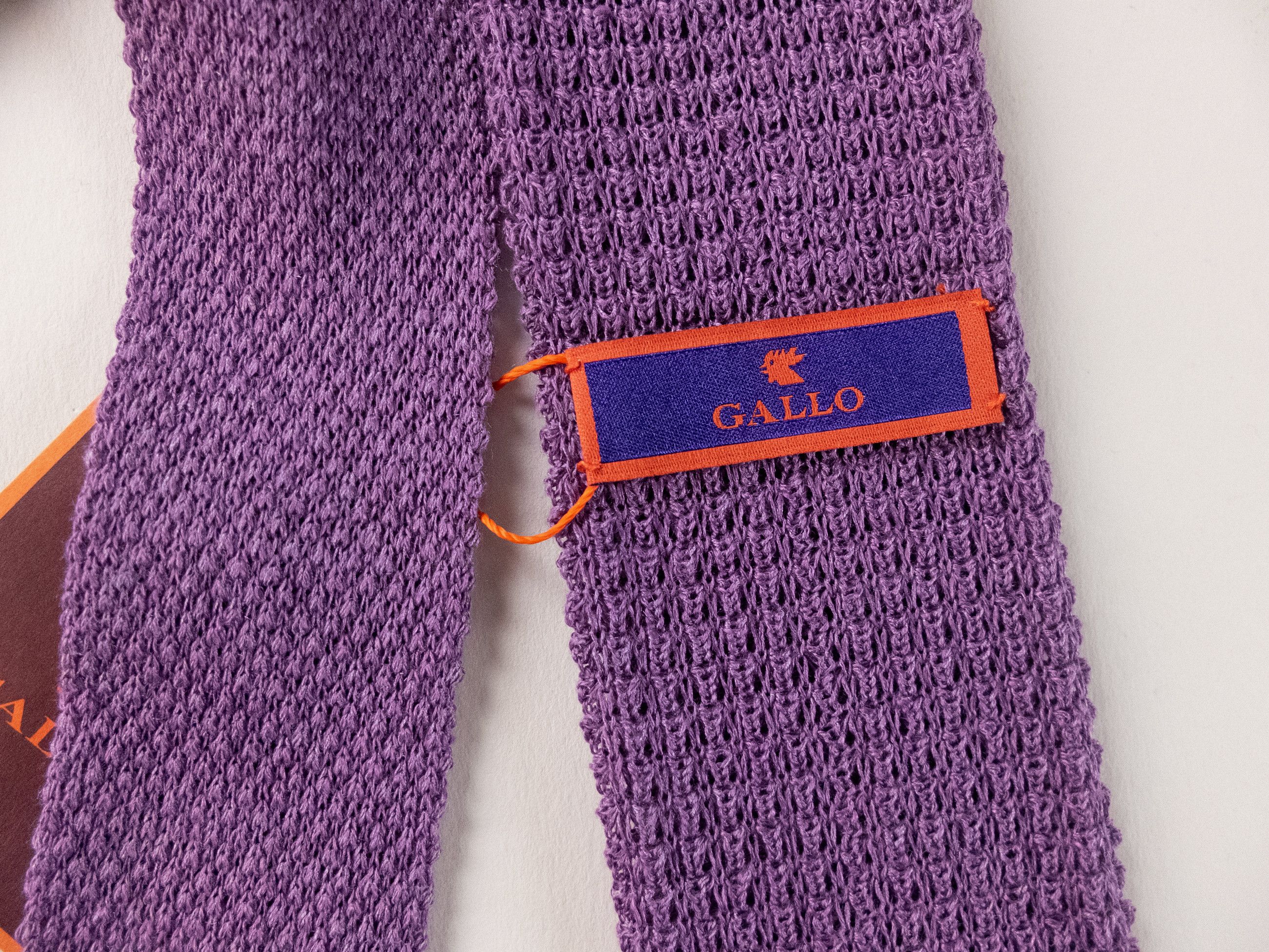 Other GALLO macaron purple knit skinny linen silk tie Italy Size ONE SIZE - 4 Thumbnail