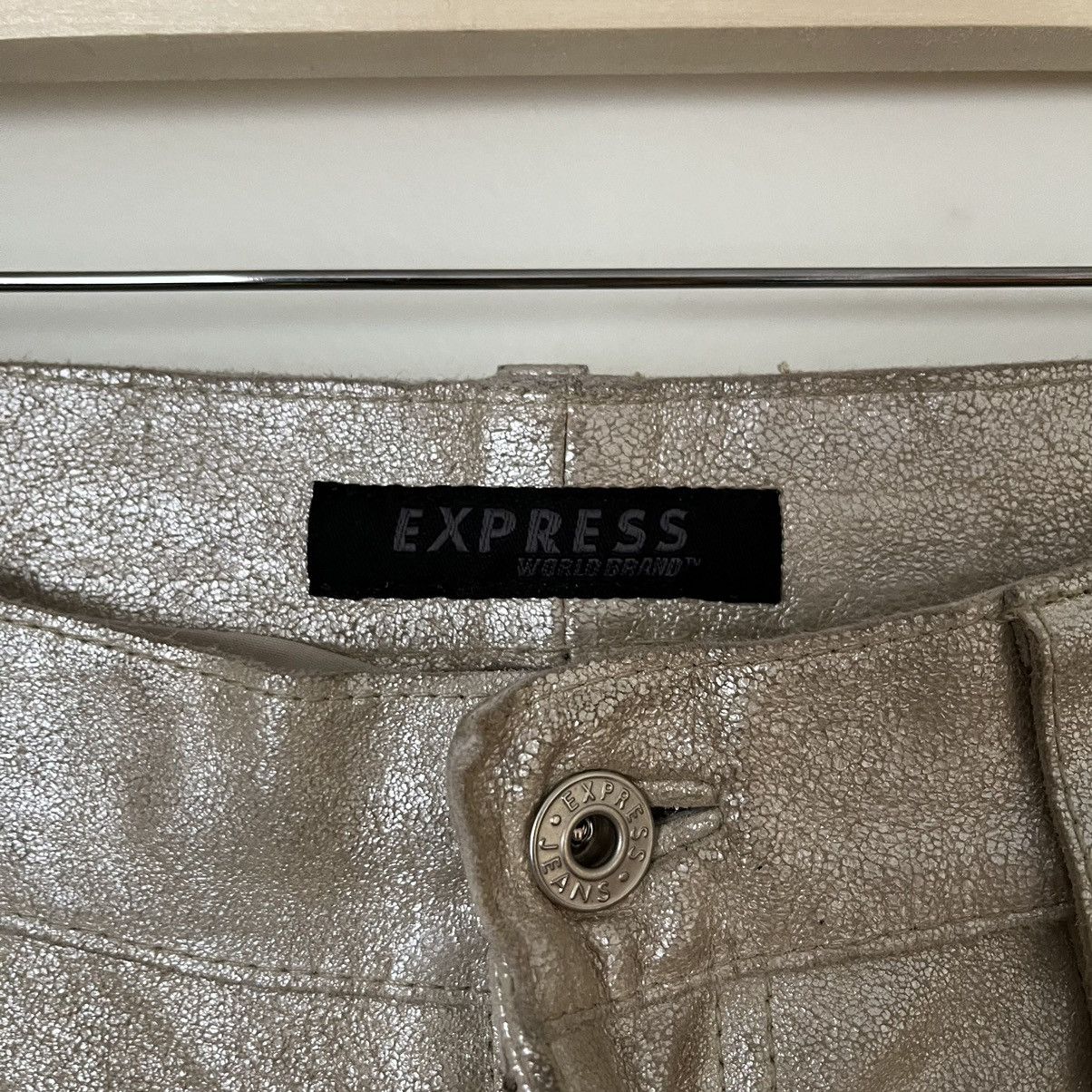 Express Vintage Express World Brand Champagne Leather Pant Size US 31 - 3 Thumbnail