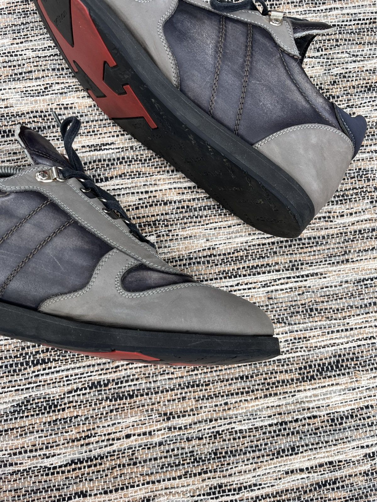 Kiton Rare Kiton Grey Leather Low Top Sneakers Luxury Avantgarde Size US 8 / EU 41 - 10 Thumbnail