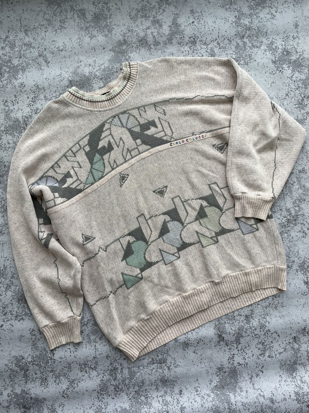 Carlo Colucci × Vintage Vintage 90s Carlo Colucci Oversized Sweatshirt Size US L / EU 52-54 / 3 - 1 Thumbnail