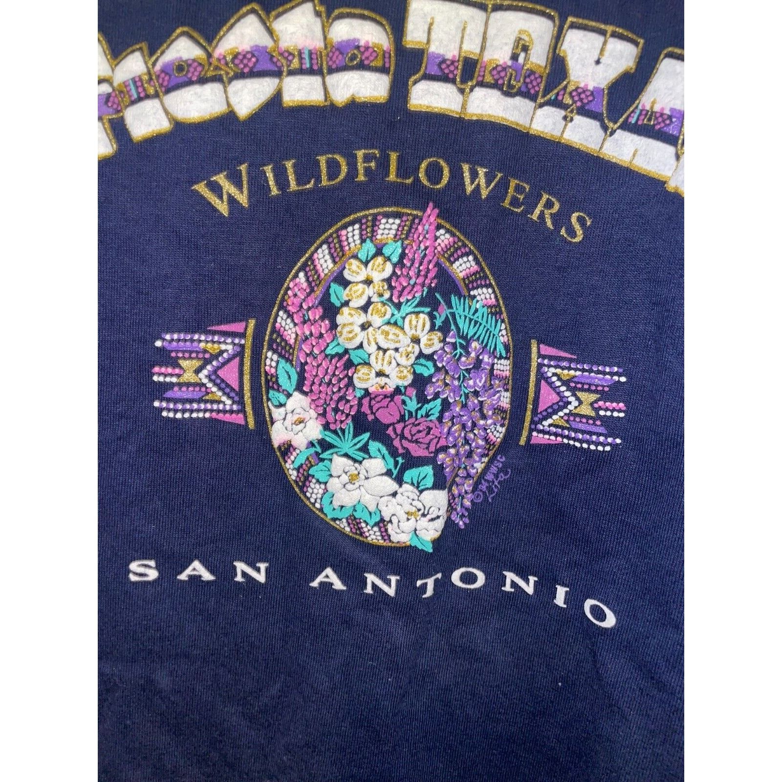 Jerzees Vintage Texas Shirt Fiesta TX Wildflowers San Antonio Tee L Size US L / EU 52-54 / 3 - 5 Thumbnail