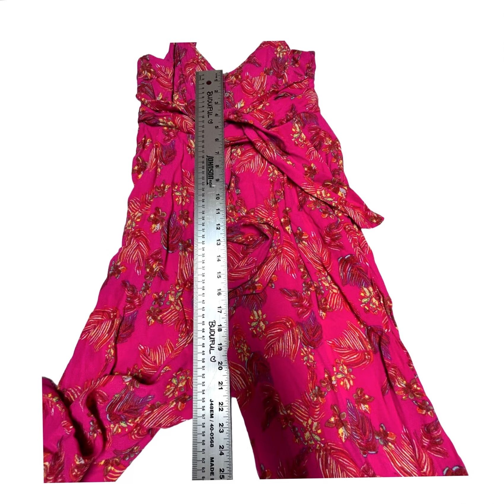 Free People Free People Women’s Jumpsuit Pink Floral Cropped Wide-leg 4 Tropical Style Summer Size 27" / US 4 / IT 40 - 5 Thumbnail