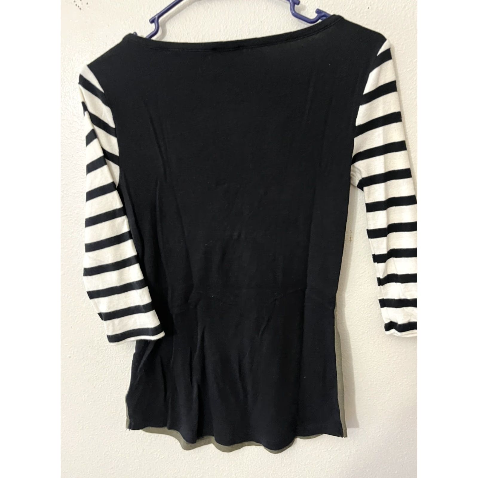 Express Express Shirt Women 3/4 Sleeve Striped Green Multicolor Boat Neck Zip Small Size S Size S / US 4 / IT 40 - 2 Thumbnail